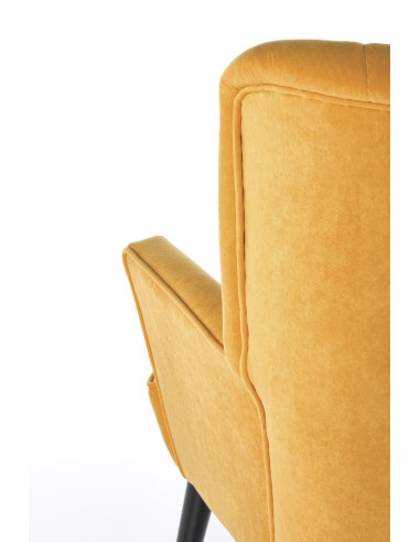 DELGADO Fotel Wypoczynkowy Velvet Musztardowy - Ciepły Akcent i Styl