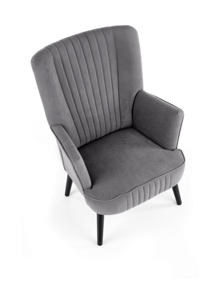 DELGADO Fotel Wypoczynkowy Velvet Popiel - Nowoczesność i Subtelność