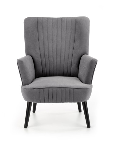 DELGADO Fotel Wypoczynkowy Velvet Popiel - Nowoczesność i Subtelność