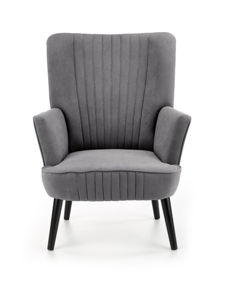 DELGADO Fotel Wypoczynkowy Velvet Popiel - Nowoczesność i Subtelność