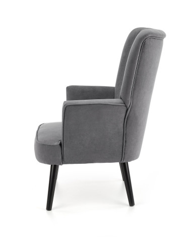 DELGADO Fotel Wypoczynkowy Velvet Popiel - Nowoczesność i Subtelność