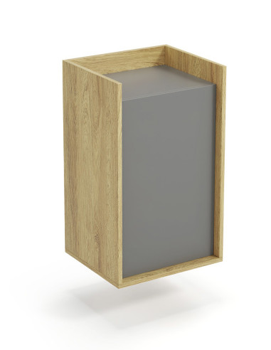 MOBIUS Szafka/Biurko Hikora Naturalna/Szary Przykurzony - Nowoczesna