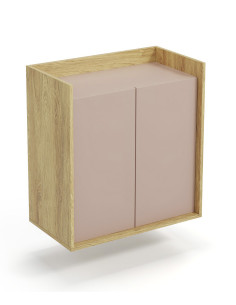 MOBIUS Szafka 78x41x83cm Hikora Naturalna/Fronty Antyczny Róż