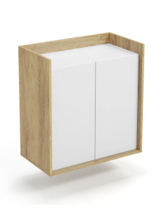 MOBIUS Szafka 78x41x83cm Hikora Naturalna/Fronty Biel Alpejska