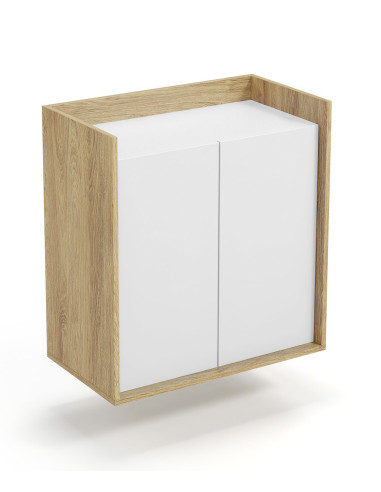 MOBIUS Szafka 78x41x83cm Hikora Naturalna/Fronty Biel Alpejska