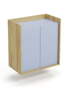 MOBIUS Szafka 78x41x83cm Hikora Naturalna/Fronty Niebieski Horyzont