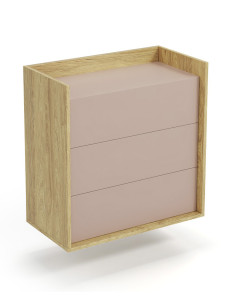 MOBIUS Szafka 78x41x83cm Hikora Naturalna/Fronty Antyczny Róż