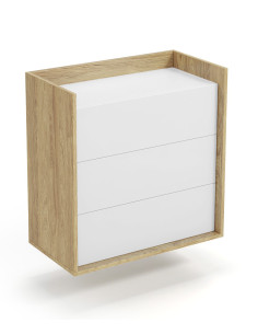 MOBIUS Szafka 78x41x83cm Hikora Naturalna/Fronty Biel Alpejska