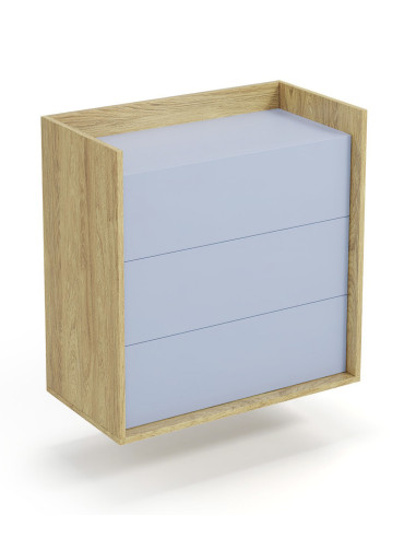 MOBIUS Szafka 78x41x83cm Hikora Naturalna/Fronty Niebieski Horyzont