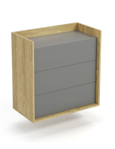 MOBIUS Szafka 78x41x83cm Hikora Naturalna/Fronty Szary Przykurzony