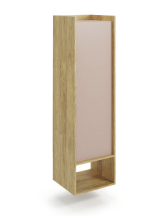 MOBIUS Szafka Wysoka 50x41x179cm Hikora Naturalna/Fronty Antyczny Róż