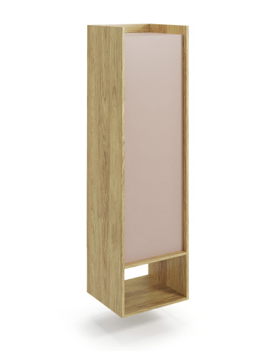 MOBIUS Szafka Wysoka 50x41x179cm Hikora Naturalna/Fronty Antyczny Róż