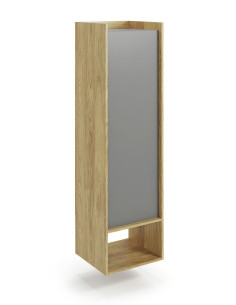 MOBIUS Szafka Wysoka 50x41x179cm Hikora Naturalna/Fronty Szary Przykurzony