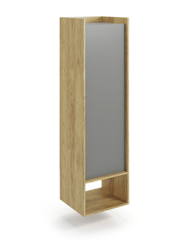 MOBIUS Szafka Wysoka 50x41x179cm Hikora Naturalna/Fronty Szary Przykurzony