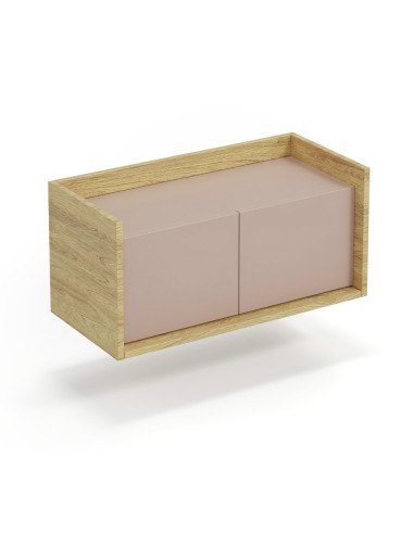 MOBIUS Szafka Niska 78x41x36cm Hikora Naturalna/Fronty Antyczny Róż
