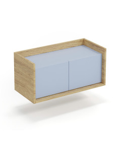 MOBIUS Szafka Niska 78x41x36cm Hikora Naturalna/Fronty Niebieski Horyzont