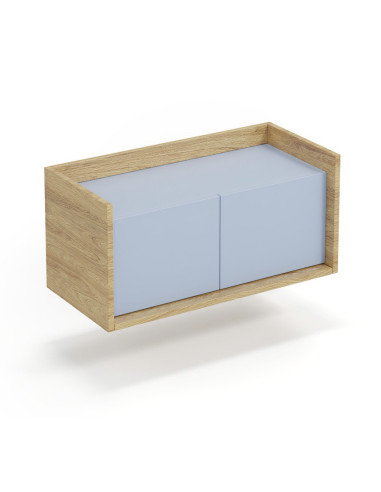 MOBIUS Szafka Niska 78x41x36cm Hikora Naturalna/Fronty Niebieski Horyzont