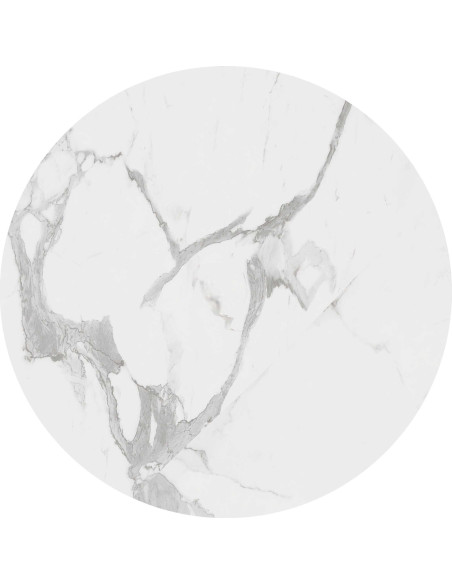 OREO Zestaw 2 Ław: Duża Fi53cm, Mała Fi43cm, Biały Marmur/Czarny