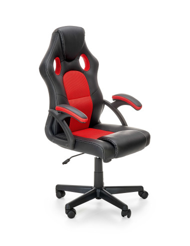 BERKEL Fotel Biurowy z Mechanizmem TILT, Czarny-Czerwony - Design i Komfort