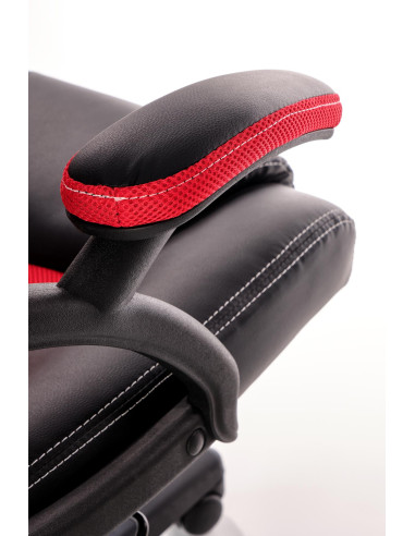 BERKEL Fotel Biurowy z Mechanizmem TILT, Czarny-Czerwony - Design i Komfort