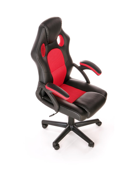 BERKEL Fotel Biurowy z Mechanizmem TILT, Czarny-Czerwony - Design i Komfort