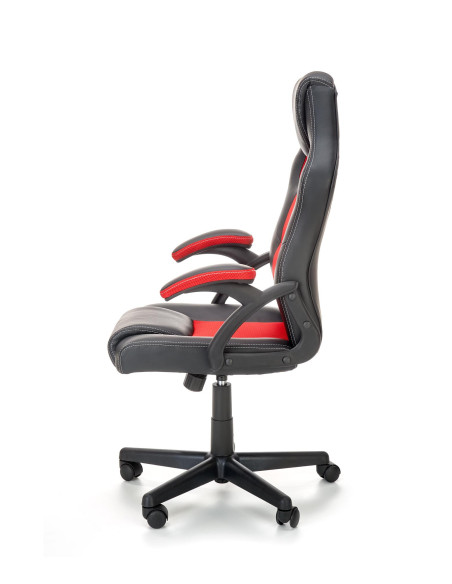 BERKEL Fotel Biurowy z Mechanizmem TILT, Czarny-Czerwony - Design i Komfort