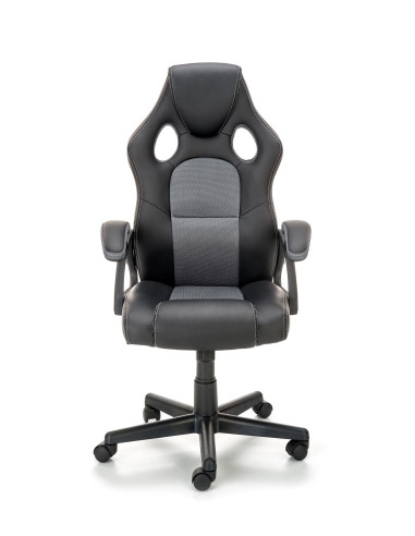 BERKEL Fotel Biurowy z Mechanizmem TILT, Czarny-Popiel - Design i Komfort