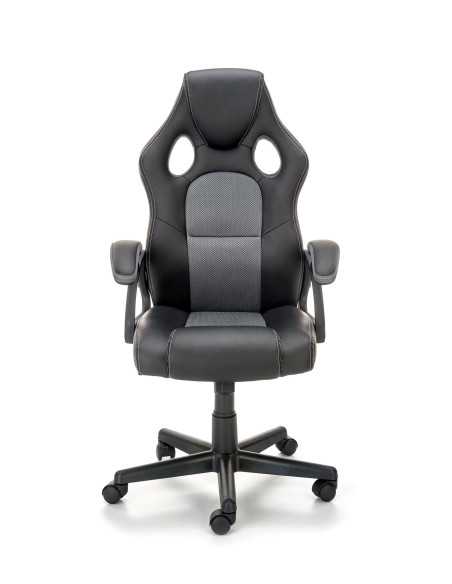 BERKEL Fotel Biurowy z Mechanizmem TILT, Czarny-Popiel - Design i Komfort