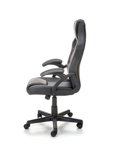 BERKEL Fotel Biurowy z Mechanizmem TILT, Czarny-Popiel - Design i Komfort