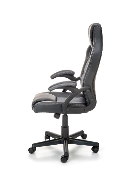 BERKEL Fotel Biurowy z Mechanizmem TILT, Czarny-Popiel - Design i Komfort