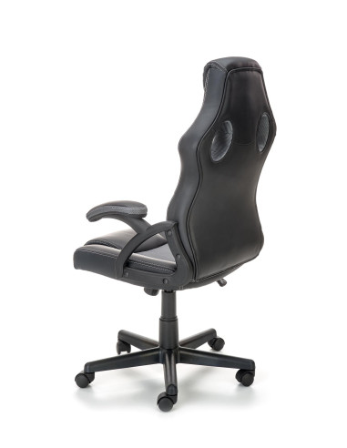 BERKEL Fotel Biurowy z Mechanizmem TILT, Czarny-Popiel - Design i Komfort