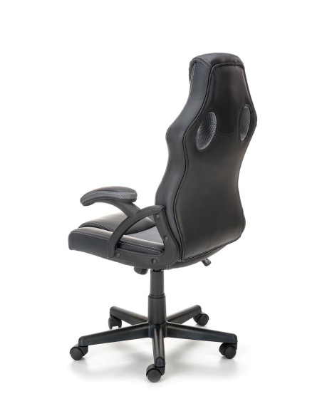 BERKEL Fotel Biurowy z Mechanizmem TILT, Czarny-Popiel - Design i Komfort