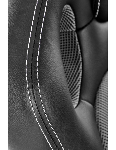 BERKEL Fotel Biurowy z Mechanizmem TILT, Czarny-Popiel - Design i Komfort