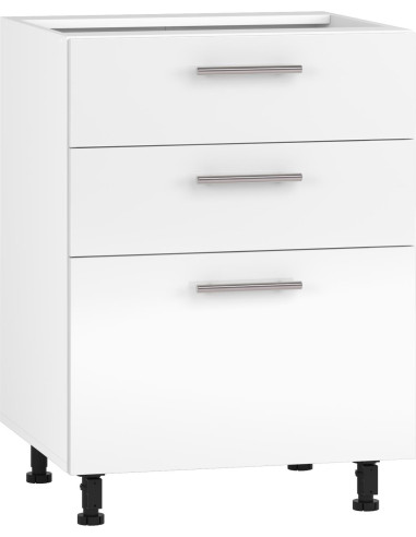 VENTO D3S-60/82 szafka dolna z szufladami, mechanizm Hettich front: biały (1p 1szt)