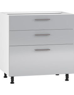 VENTO D3S Szafka Dolna 80cm Jasny Popiel w Połysku - Szuflady Hettich