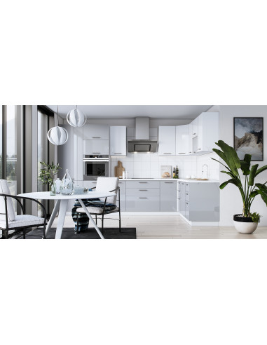 VENTO D3S Szafka Dolna 80cm Jasny Popiel w Połysku - Szuflady Hettich