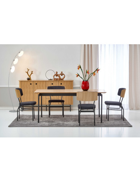 SMART Stół Rozkładany 170-250cm Dąb Naturalny/Czarny - Elegancja i Komfort