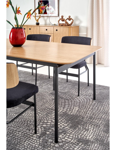 SMART Stół Rozkładany 170-250cm Dąb Naturalny/Czarny - Elegancja i Komfort
