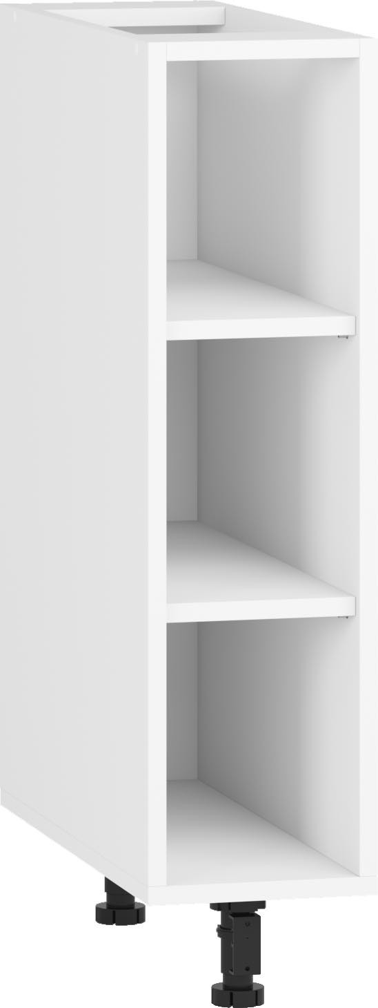 Przykładowa aranżacja kuchni wykonanej z szafek z serii VENTO z frontami szafek górnych w kolorze białym, oraz dolnych w kolorze popielatym.