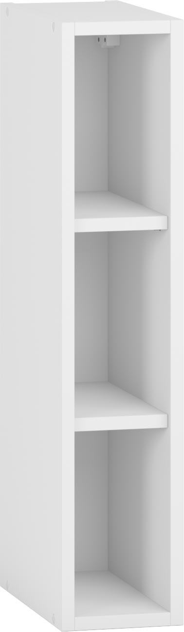 Przykładowa aranżacja kuchni wykonanej z szafek z serii VENTO z frontami szafek górnych w kolorze białym, oraz dolnych w kolorze popielatym.