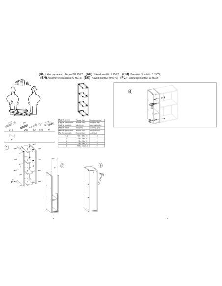 VENTO G15 Szafka Górna 15cm Biała - Minimalizm i Elegancja