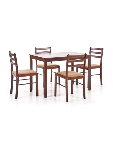 NEW_STARTER_2 Zestaw Stół 110x72cm + 4 Krzesła Espresso - Klasyczny Design