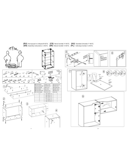 VENTO G40 Szafka Górna 40cm Antracyt/Dąb Craft - Praktyczność i Styl