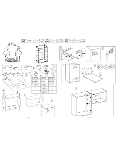 VENTO G45 Szafka Górna 45cm Antracyt/Dąb Craft - Funkcjonalność w Designie