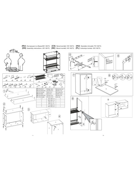 VENTO GC60 Szafka Górna 60cm z Ociekarką Antracyt/Dąb Craft