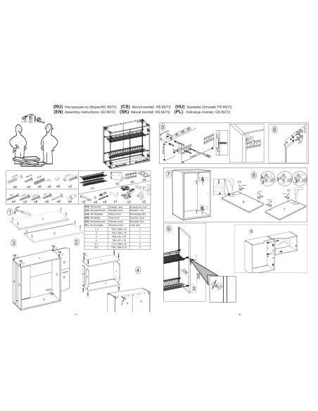 VENTO GC80 Szafka Górna 80cm z Ociekarką Antracyt/Dąb Craft