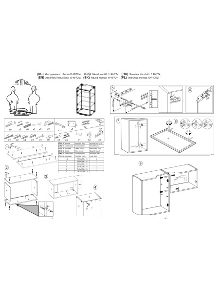 VENTO GV40 Szafka Górna z Szkłem Lewa 40cm Biała - Design i Jasność