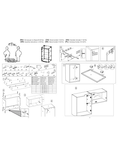 VENTO GV-40/72 szafka górna z witryną dąb craft LEWA (1p 1szt)