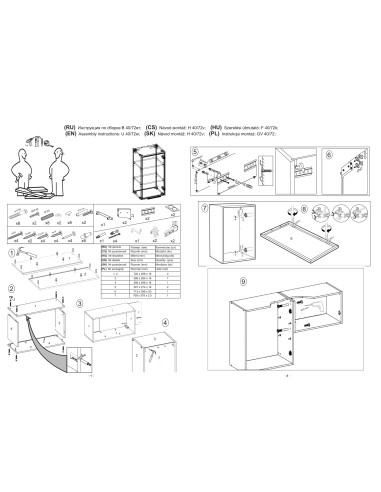 VENTO GV-40/72 szafka górna z witryną dąb craft PRAWY (1p 1szt)