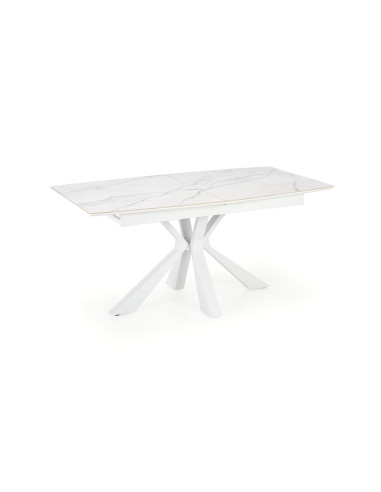 ADOLFO Stół Rozkładany 160-200cm Spiek Biały Marmur - Gustowny